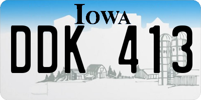 IA license plate DDK413