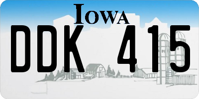 IA license plate DDK415