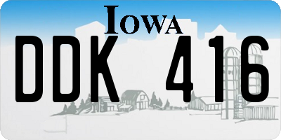 IA license plate DDK416
