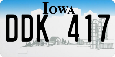 IA license plate DDK417