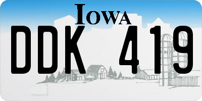 IA license plate DDK419
