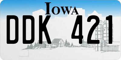 IA license plate DDK421