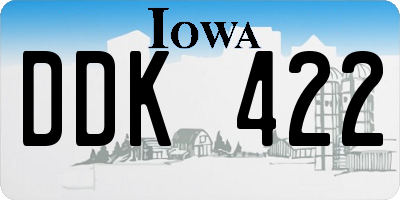 IA license plate DDK422