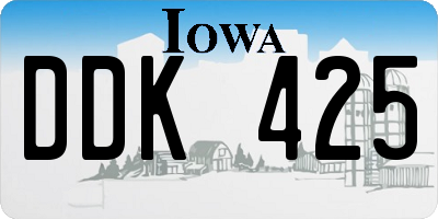 IA license plate DDK425