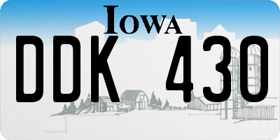 IA license plate DDK430