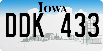 IA license plate DDK433