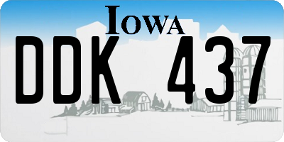 IA license plate DDK437
