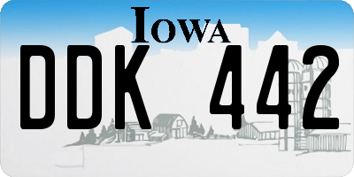 IA license plate DDK442