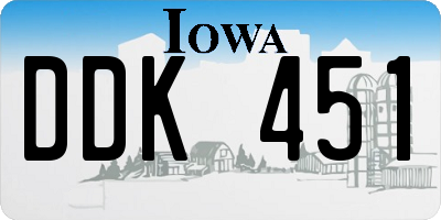 IA license plate DDK451