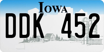 IA license plate DDK452