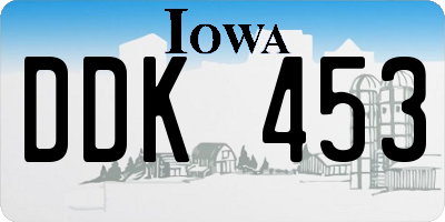 IA license plate DDK453