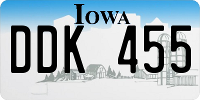IA license plate DDK455