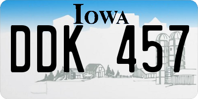 IA license plate DDK457