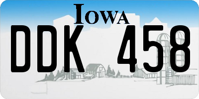 IA license plate DDK458