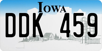 IA license plate DDK459