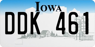 IA license plate DDK461