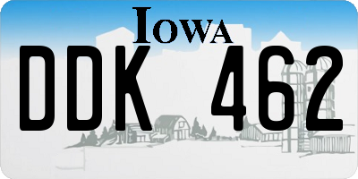 IA license plate DDK462
