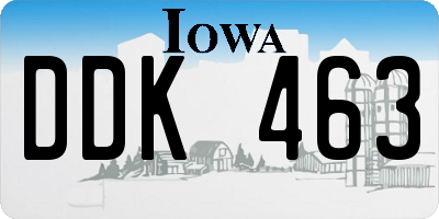 IA license plate DDK463