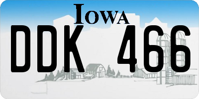 IA license plate DDK466
