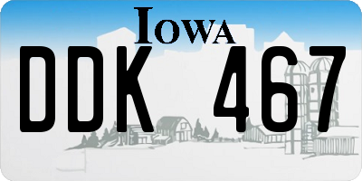 IA license plate DDK467