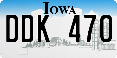 IA license plate DDK470