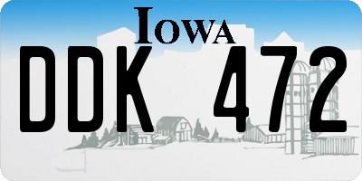 IA license plate DDK472