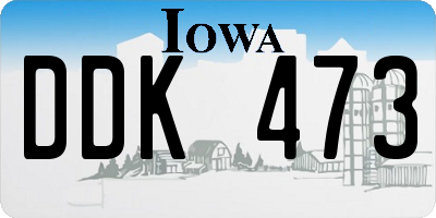 IA license plate DDK473