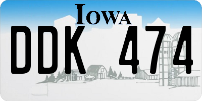 IA license plate DDK474