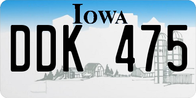 IA license plate DDK475