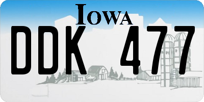 IA license plate DDK477