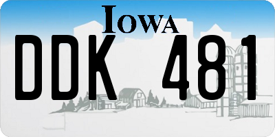 IA license plate DDK481
