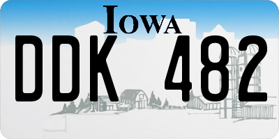 IA license plate DDK482