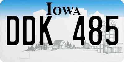 IA license plate DDK485