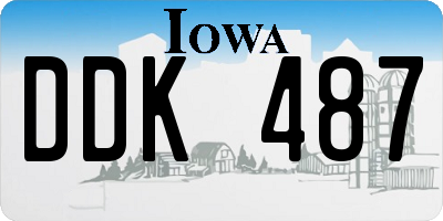 IA license plate DDK487