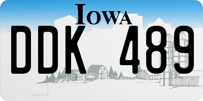 IA license plate DDK489