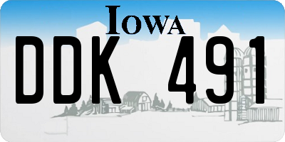 IA license plate DDK491