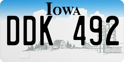 IA license plate DDK492