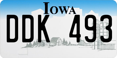 IA license plate DDK493