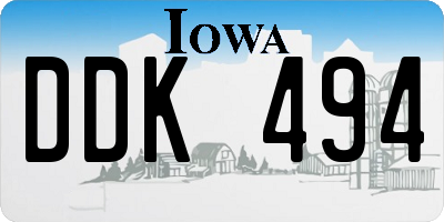 IA license plate DDK494