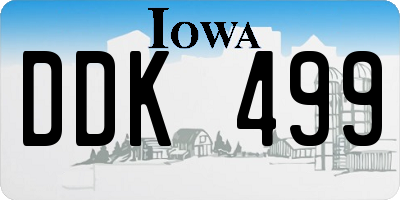 IA license plate DDK499