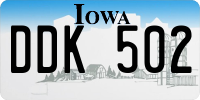 IA license plate DDK502