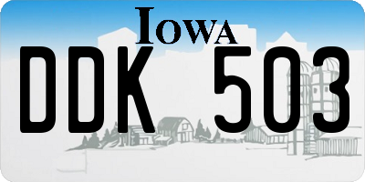 IA license plate DDK503