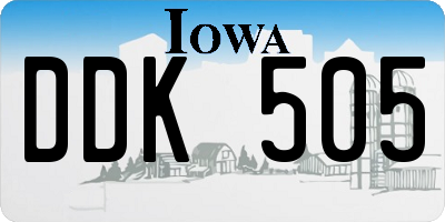 IA license plate DDK505