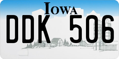 IA license plate DDK506