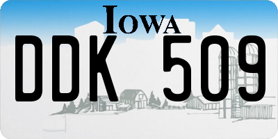 IA license plate DDK509