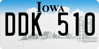 IA license plate DDK510