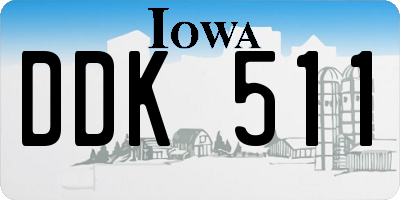 IA license plate DDK511