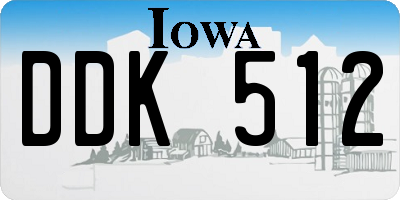 IA license plate DDK512