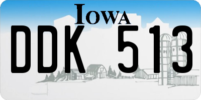 IA license plate DDK513