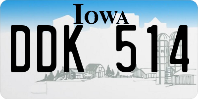 IA license plate DDK514